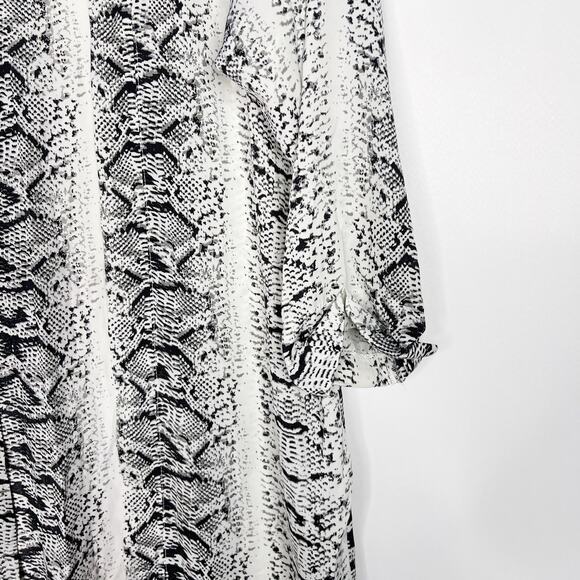 ASOS Fashion Union Womens S/M Gray Black Snakeprint Open Front Top Swim Coverup - Picture 5 of 10